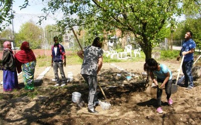 Frühlingsarbeiten im Puchheimer Stadtbeet